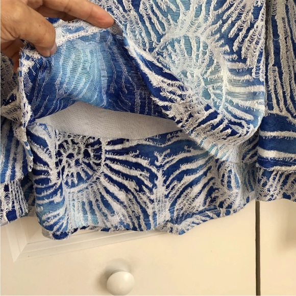 ALFRED DUNNER WOMEN'S TUNIC PLUS SIZE 2X BLUE/WHITE SEASHELL NEPTUNE BEACH PS280 - Picture 7 of 8